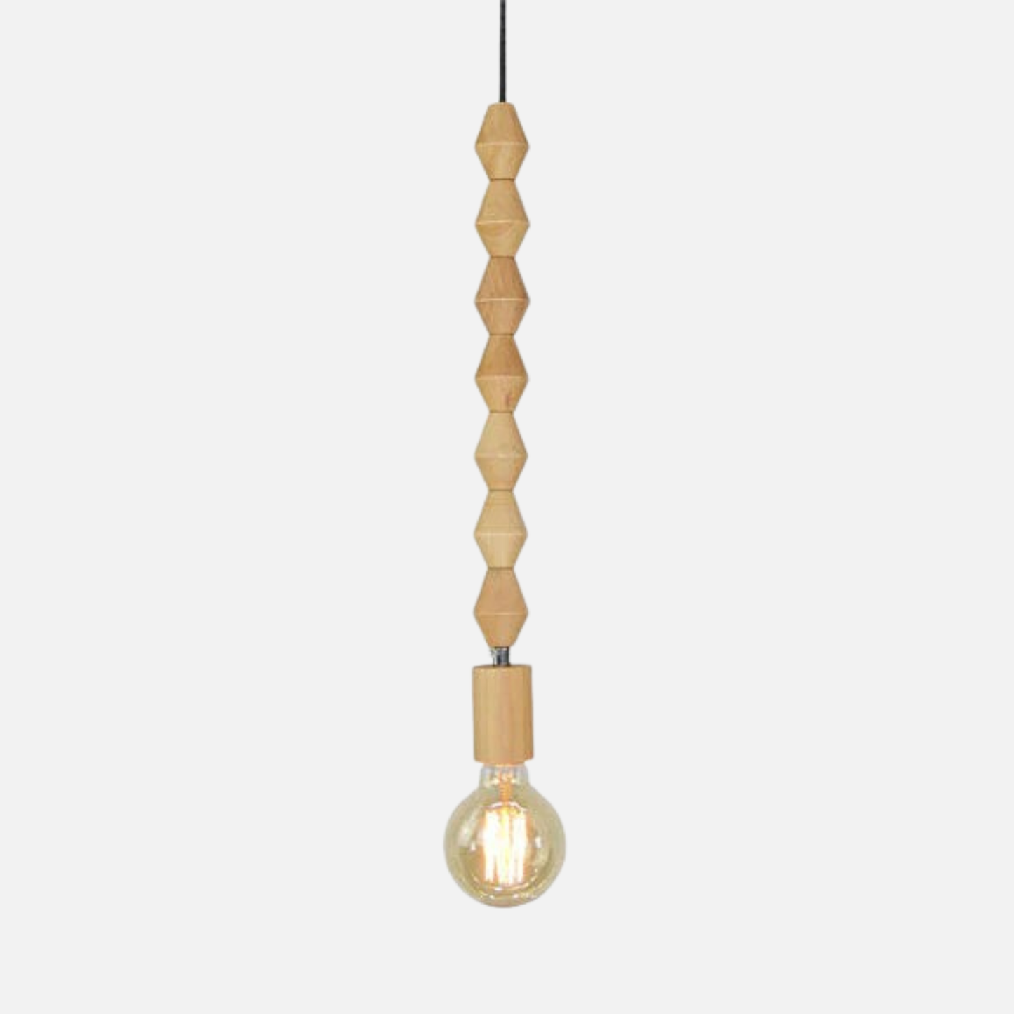 Suspension bois scandinave perles formes géométriques