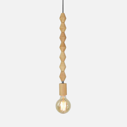 Suspension bois scandinave perles formes géométriques