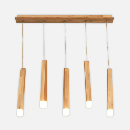 Suspension bois torches multiples design scandinave