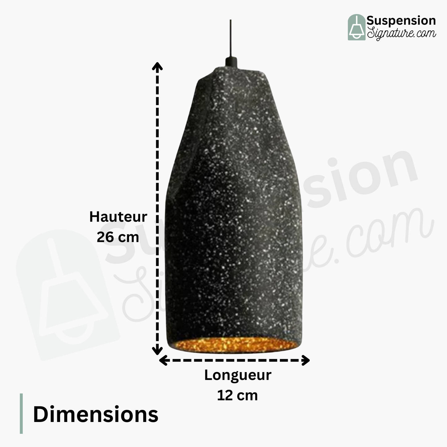 Suspension ciment terrazzo allongée déformée scandinave