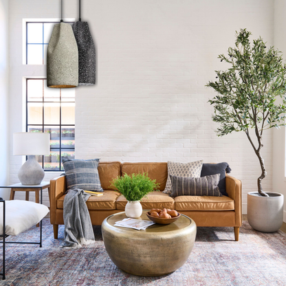 Suspension ciment terrazzo allongée déformée scandinave