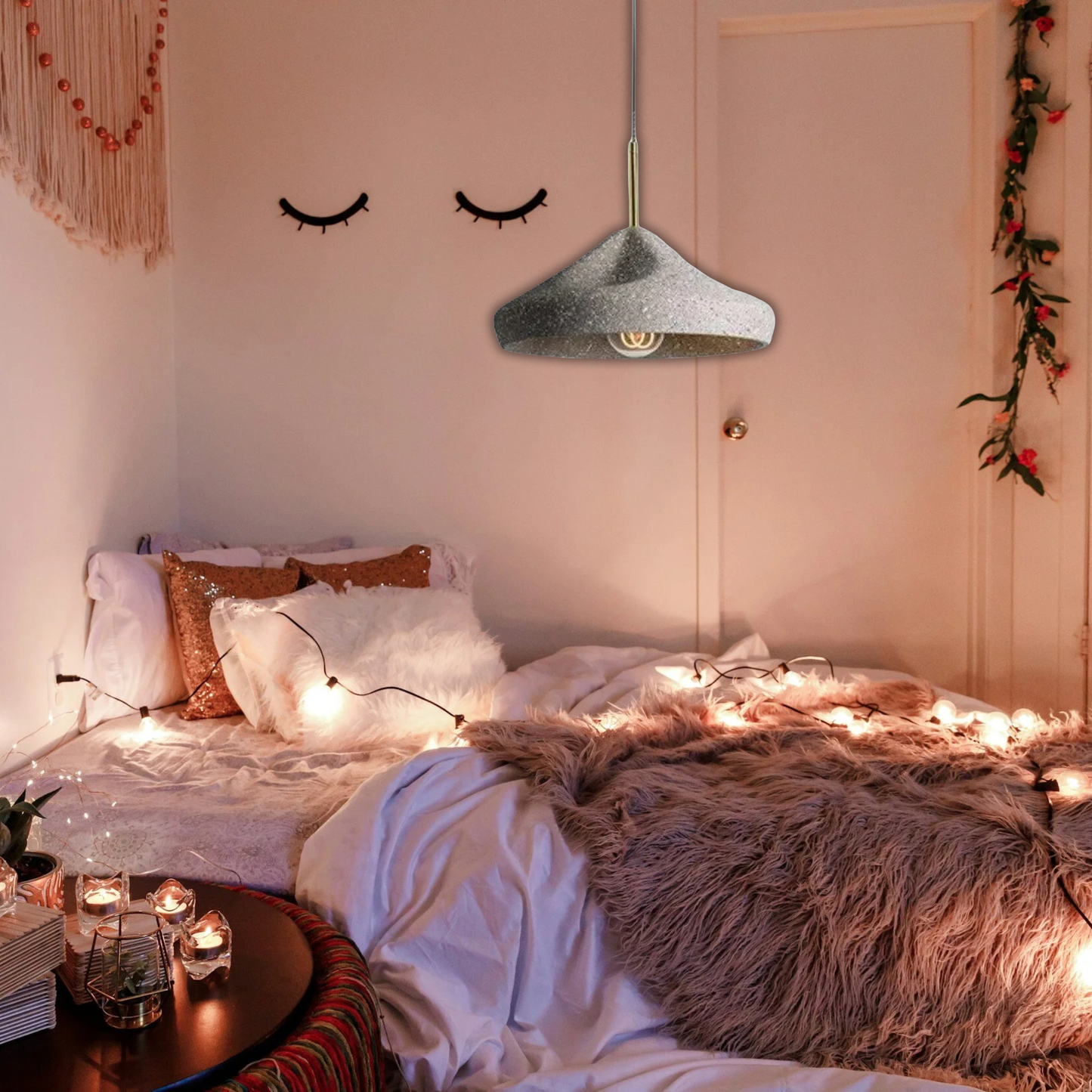 Suspension ciment terrazzo évasée déformée scandinave industriel