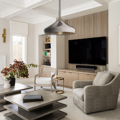 Suspension ciment terrazzo évasée déformée scandinave industriel