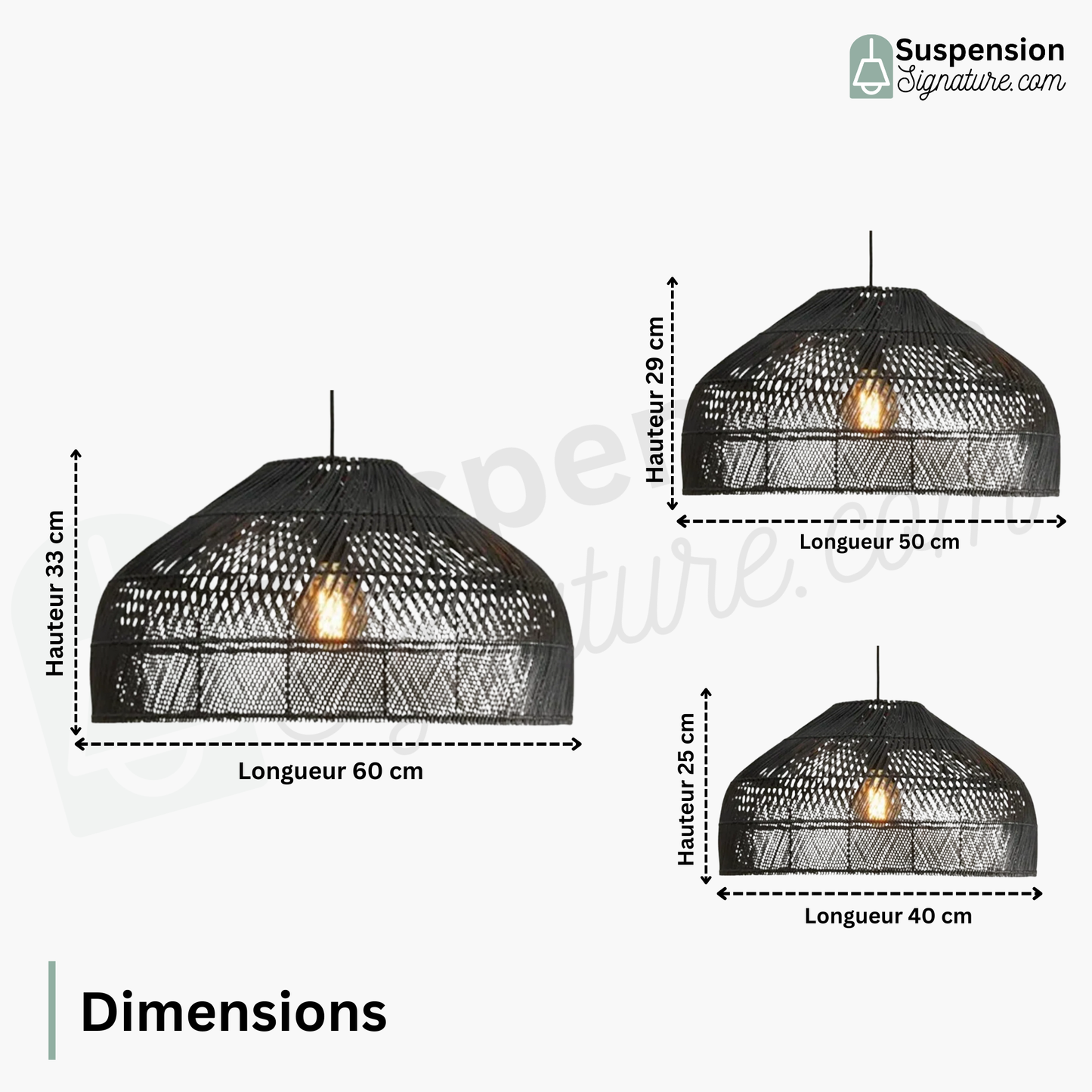 Suspension cloche ajourée en osier design vintage