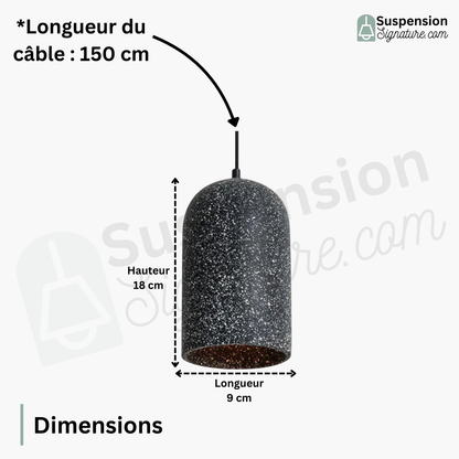 Suspension cloche allongée terrazzo industriel