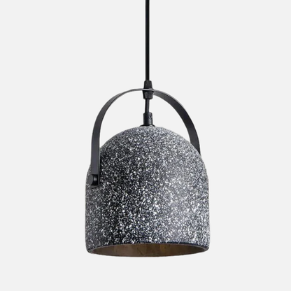 Suspension cloche ciment terrazzo design industriel