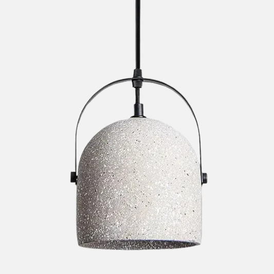 Suspension cloche ciment terrazzo design industriel