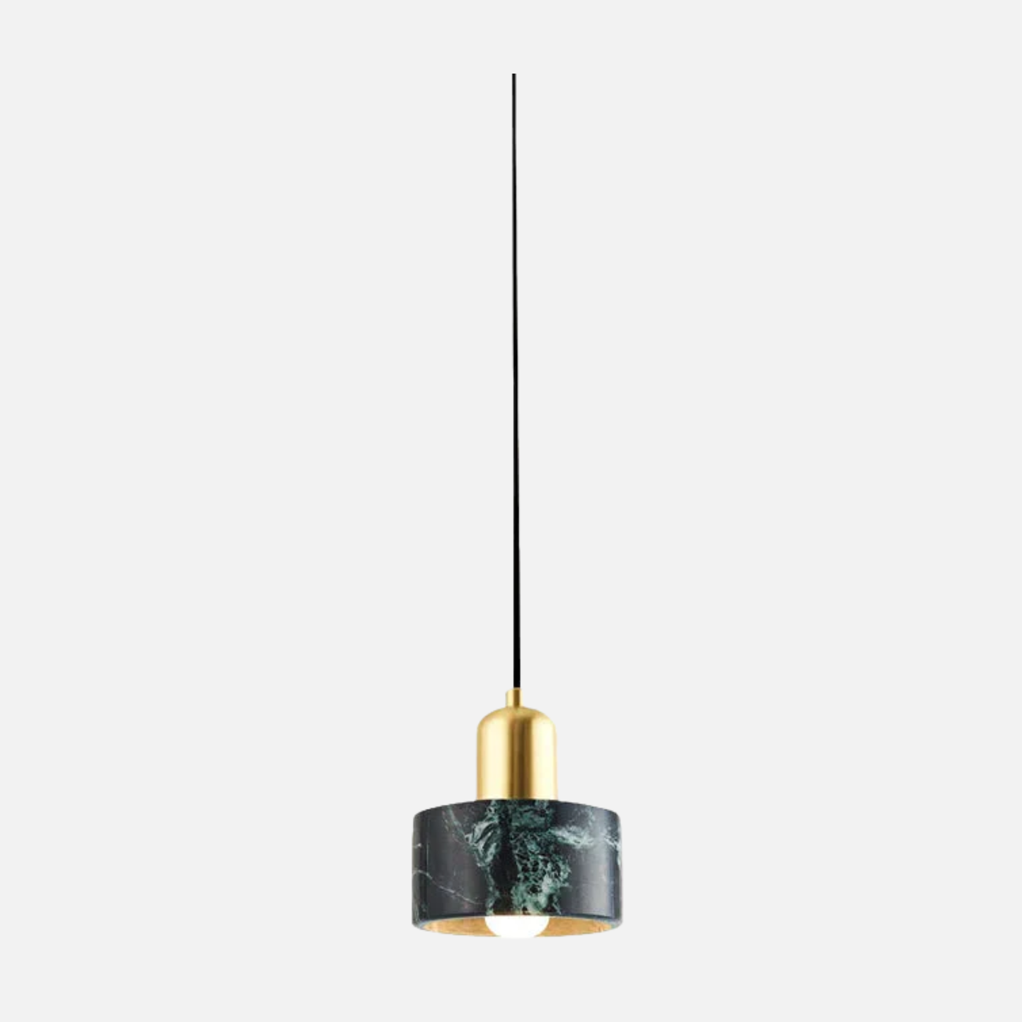 Suspension cloche cylidrique marbre et cuivre doré design art déco