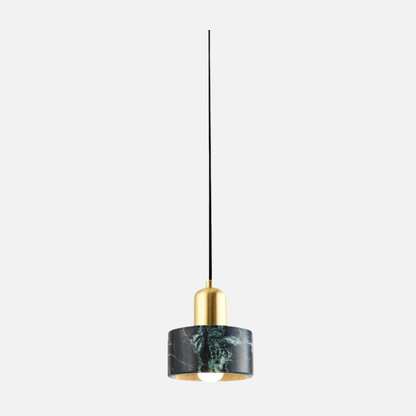 Suspension cloche cylidrique marbre et cuivre doré design art déco
