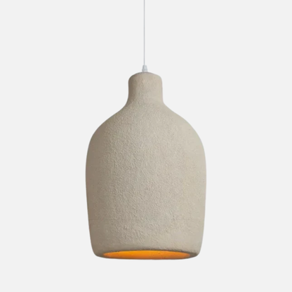 Suspension cloche effet terre cuite beige bohème