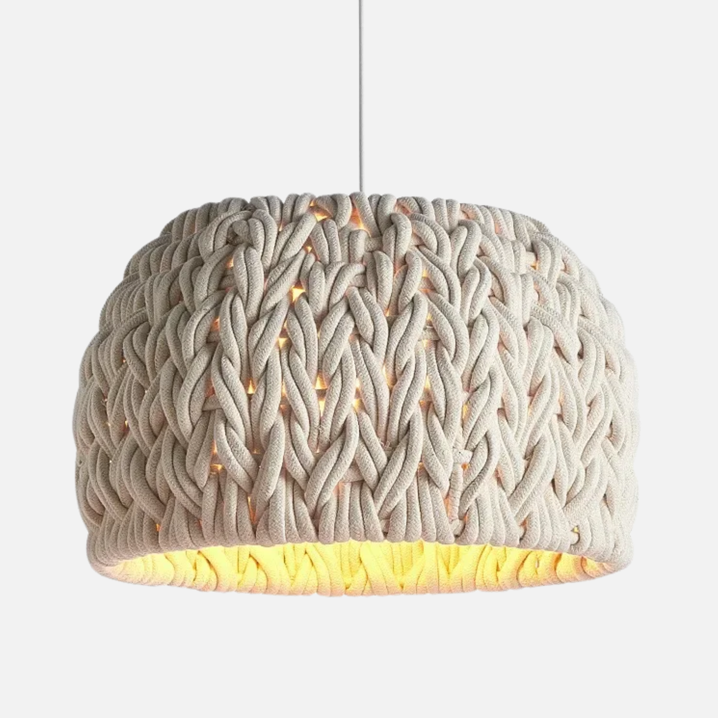 Suspension cloche en corde tressée design scandinave