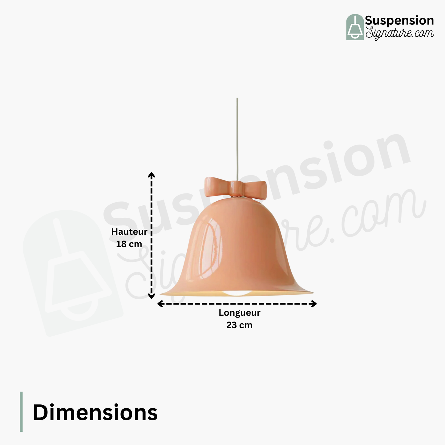 Suspension cloche en métal avec noeud design vintage