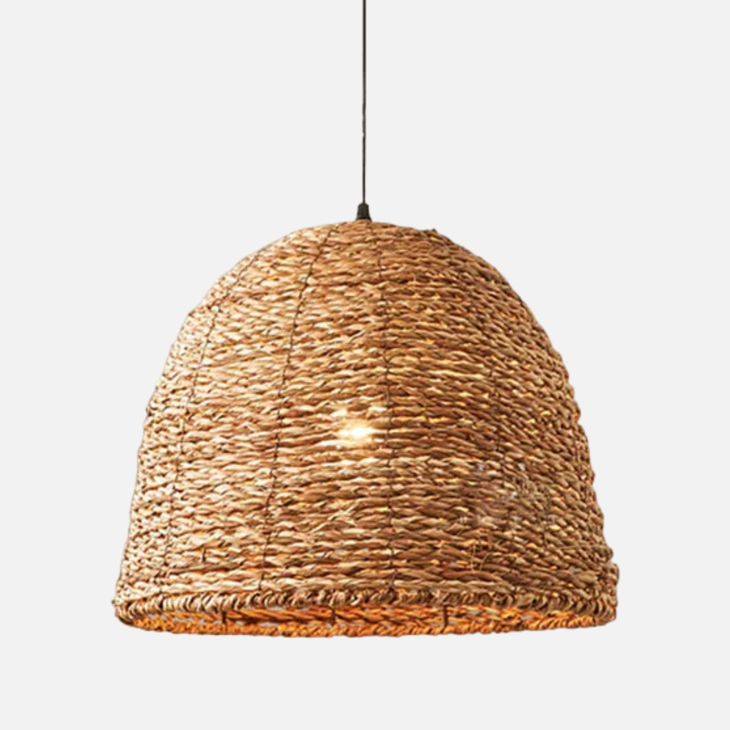 Suspension cloche en osier raphia bohème