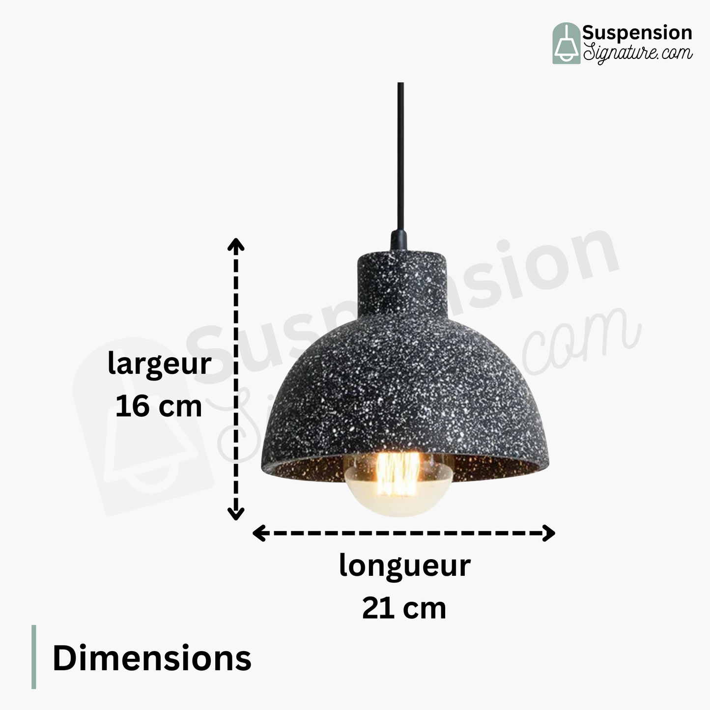 Suspension cloche terrazzo industriel