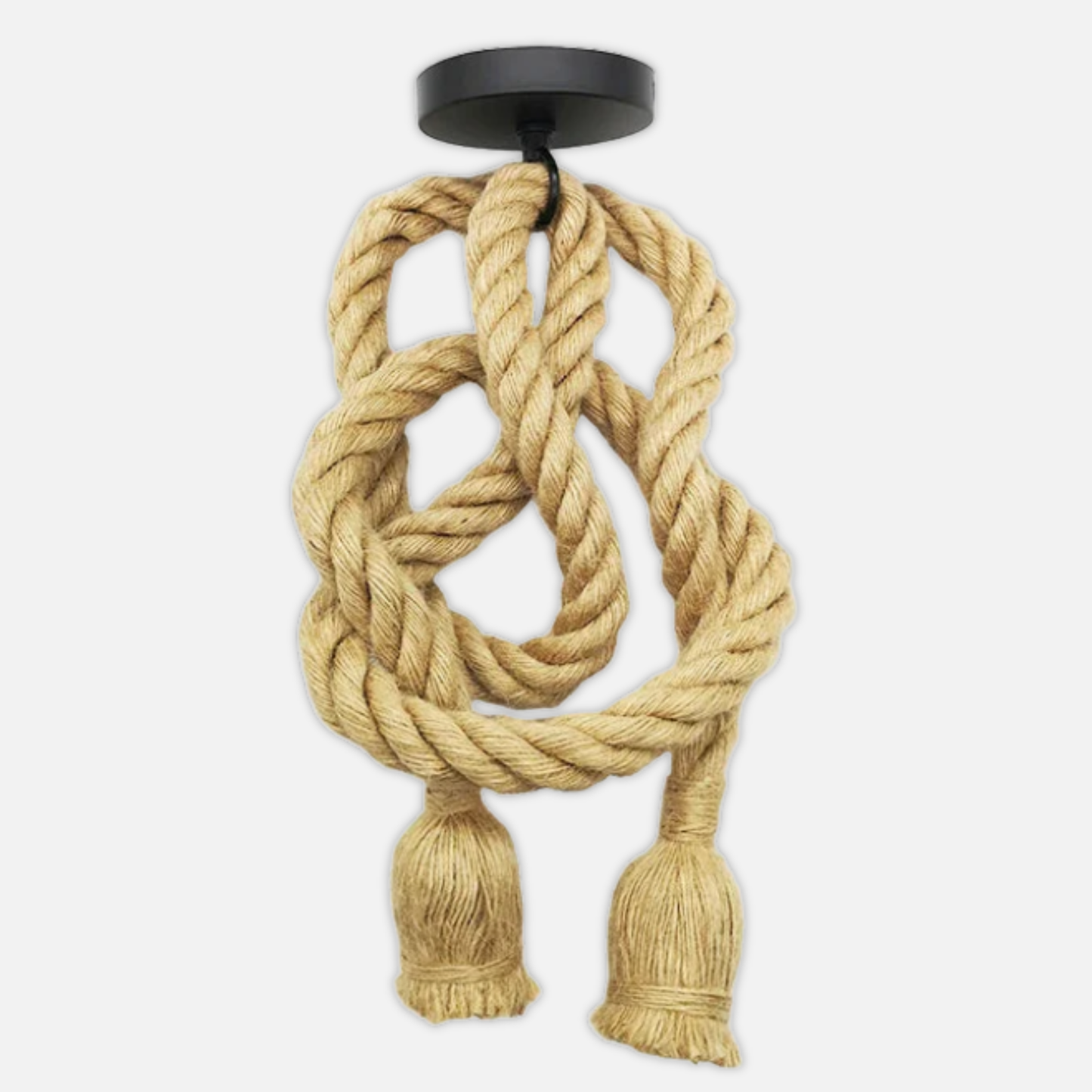 Suspension corde de chanvre nouée design bohème