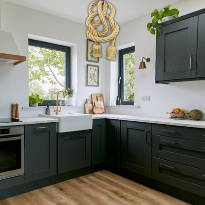 Suspension corde de chanvre nouée design bohème