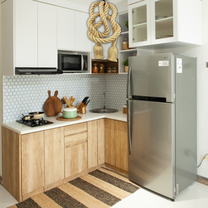 Suspension corde de chanvre nouée design bohème