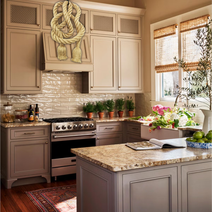 Suspension corde de chanvre nouée design bohème