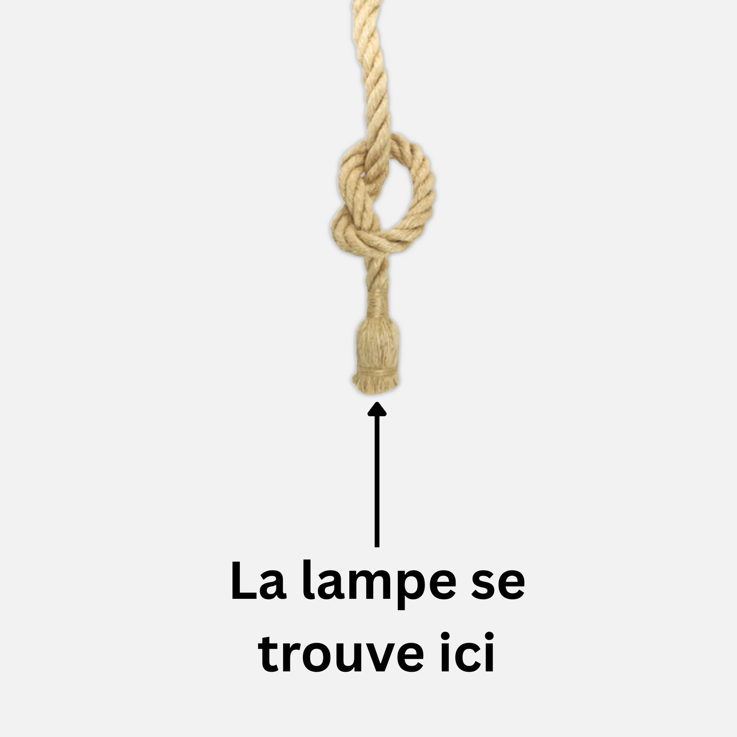 Suspension corde de chanvre nouée design bohème