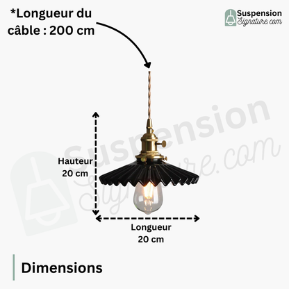 Suspension en cuivre ondulé design vintage