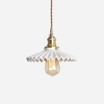 Suspension en cuivre ondulé design vintage