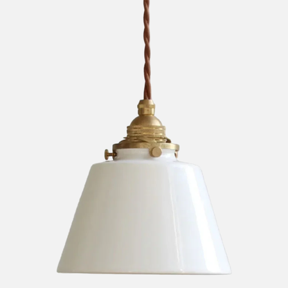 Suspension en laiton et céramique design évasé rétro