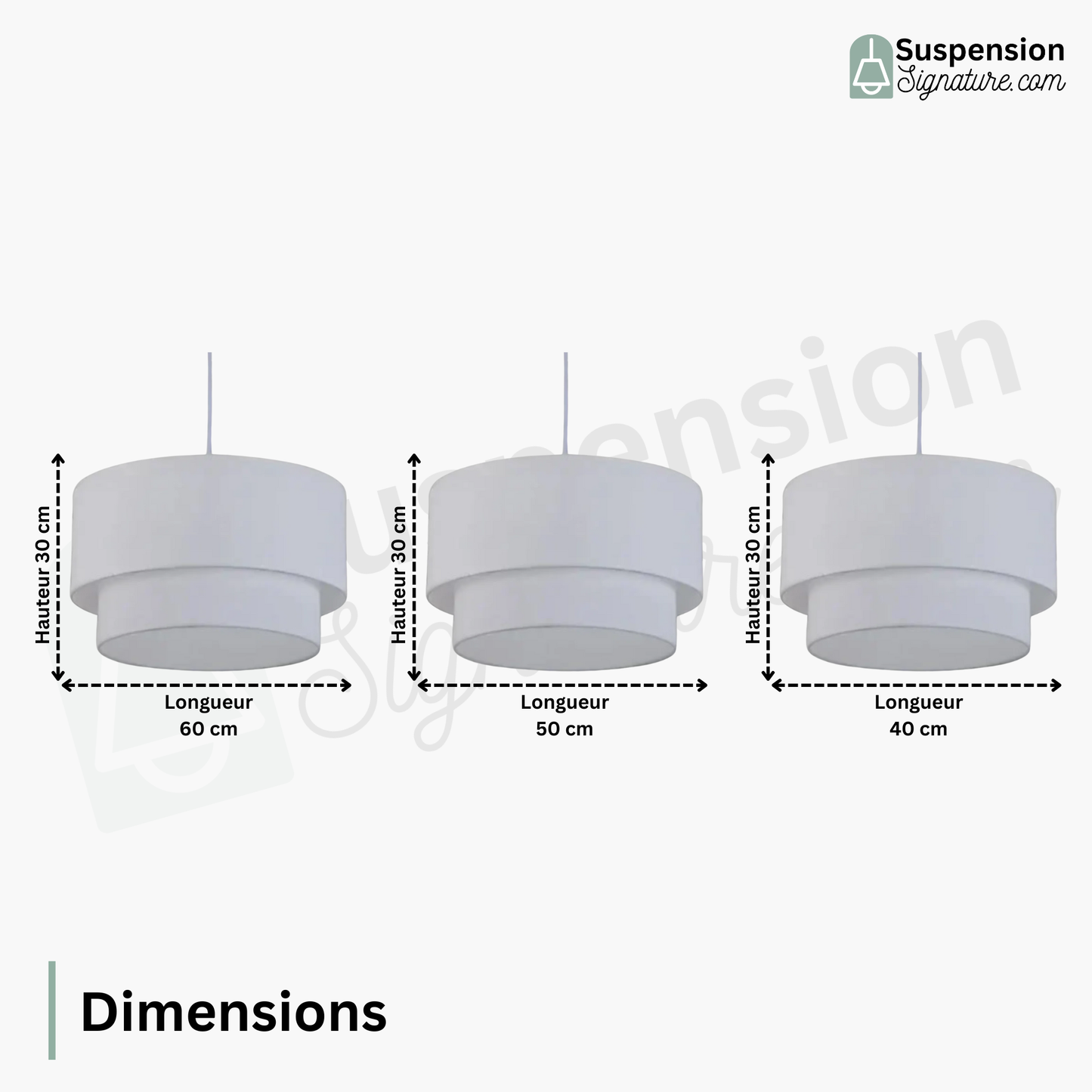 Suspension en lin double cylindrique design moderne