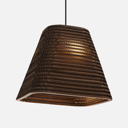 Suspension en papier carton alvéolé carré évasé design scandinave