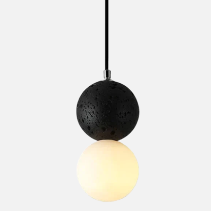 Suspension en verre double globe terrazzo design scandinave