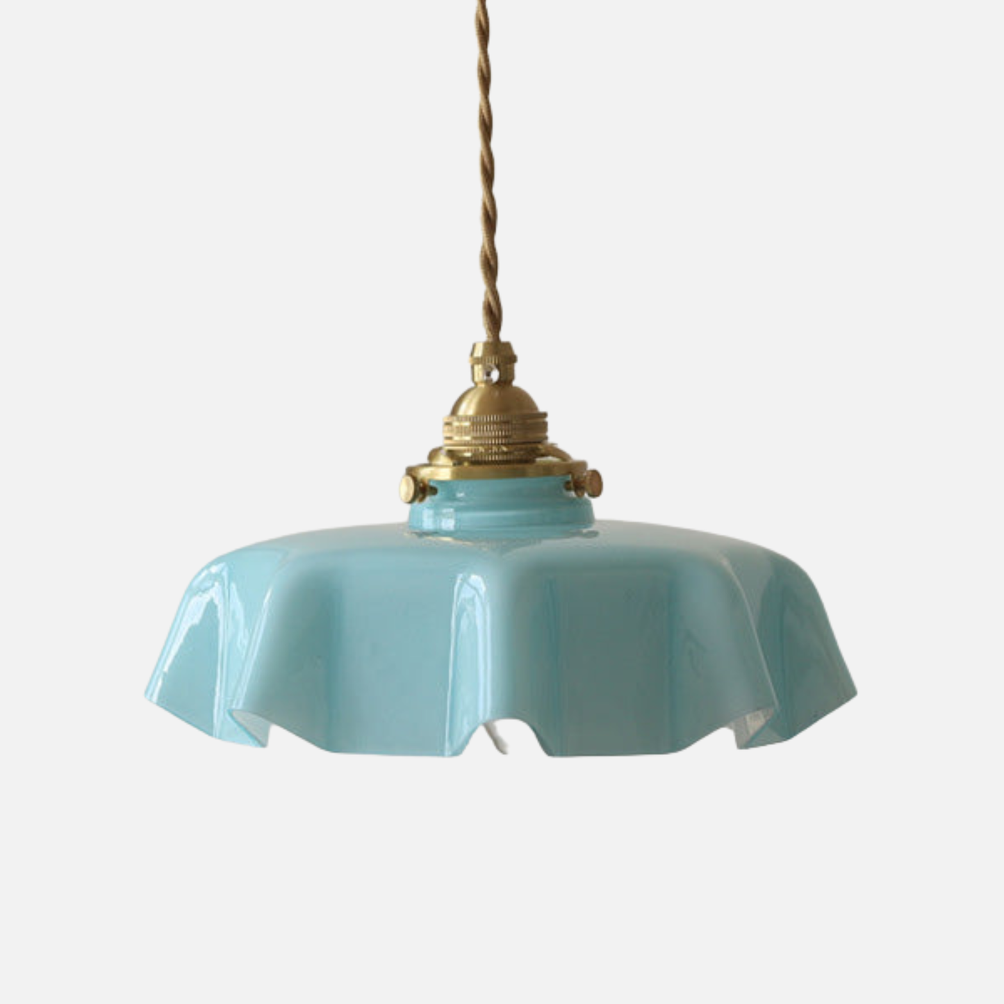 Suspension en verre et cuivre voile design vintage