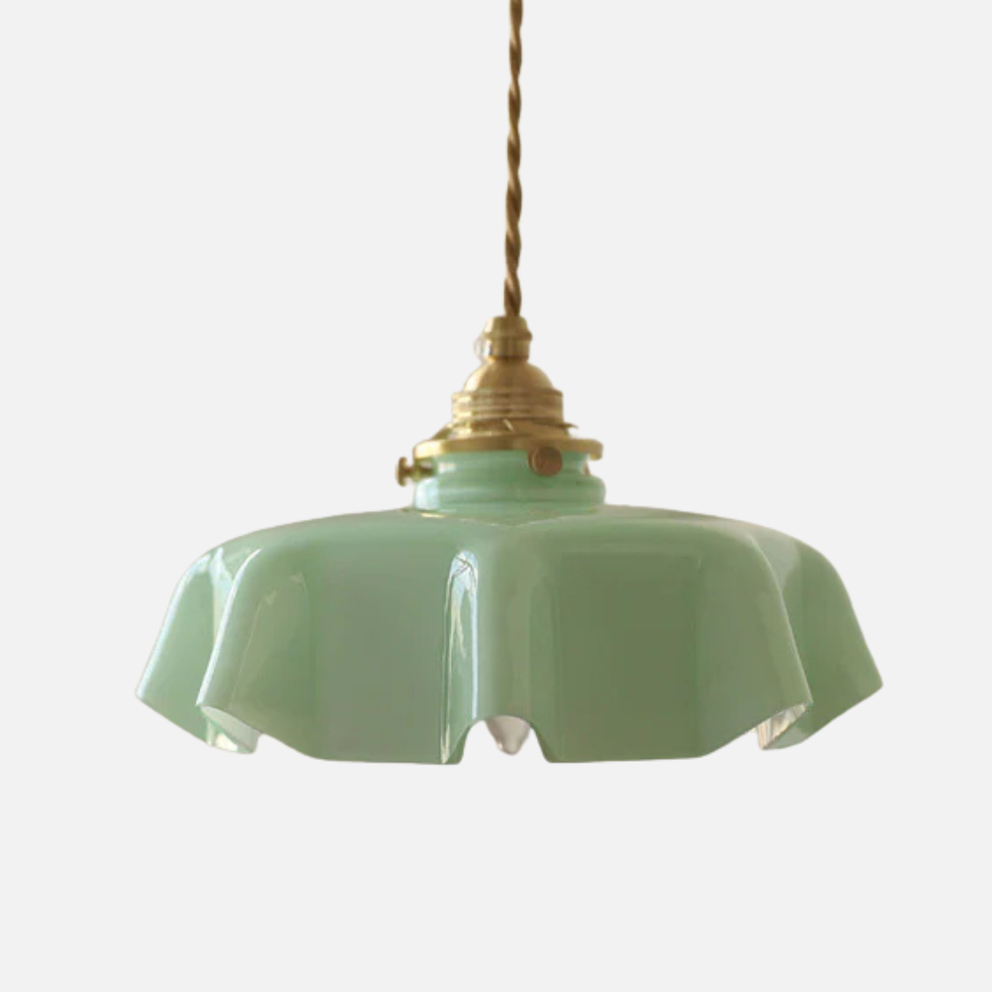 Suspension en verre et cuivre voile design vintage