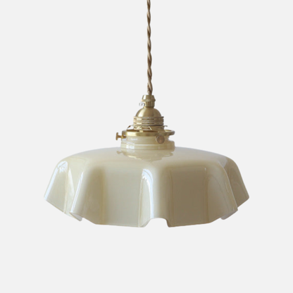 Suspension en verre et cuivre voile design vintage