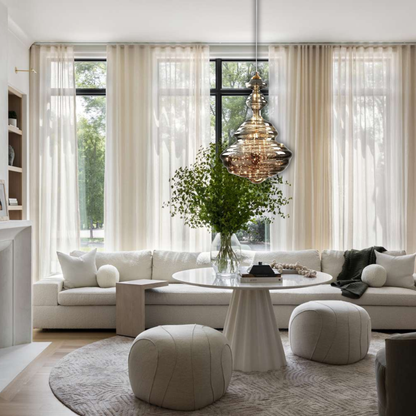 Suspension en verre filaments minis leds style baroque