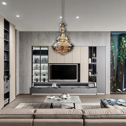 Suspension en verre filaments minis leds style baroque