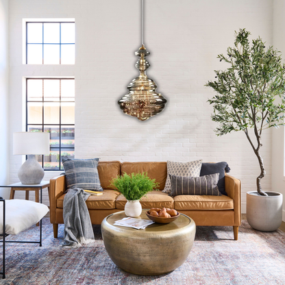 Suspension en verre filaments minis leds style baroque