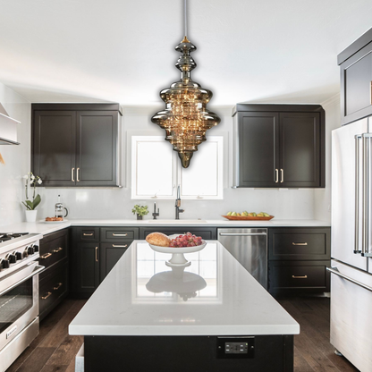 Suspension en verre filaments minis leds style royal