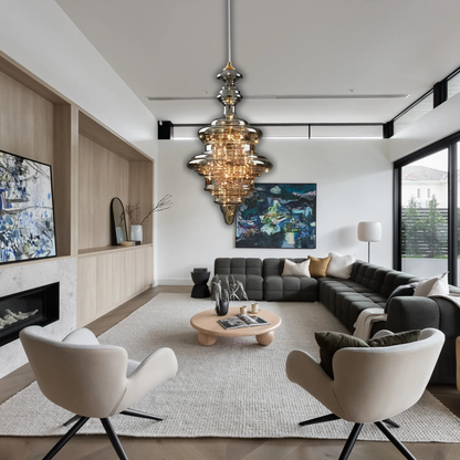 Suspension en verre filaments minis leds style royal