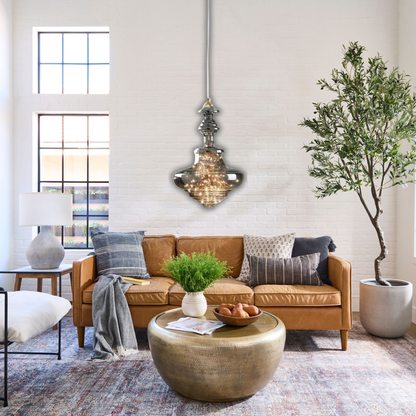 Suspension en verre toupie filaments minis leds style baroque