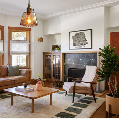 Suspension laiton et verre fumé design vintage carré évasé