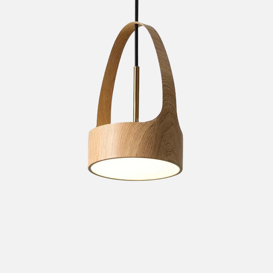 Suspension minimaliste en bois avec anse