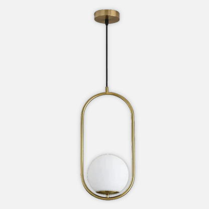 Suspension moderne boule lumineuse ovale en laiton