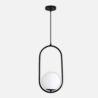 Suspension moderne boule lumineuse ovale en laiton