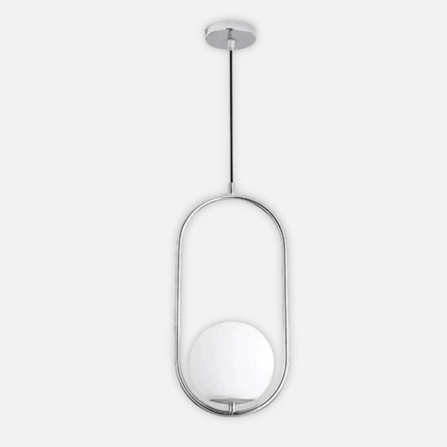 Suspension moderne boule lumineuse ovale en laiton