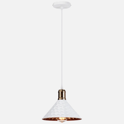 Suspension moderne métallique triangle effet pois