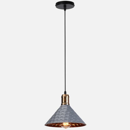 Suspension moderne métallique triangle effet pois