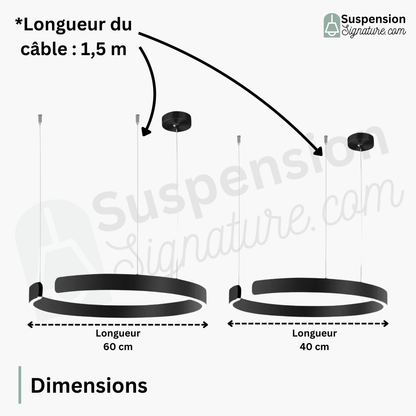 Suspension métal anneau ouvert design moderne