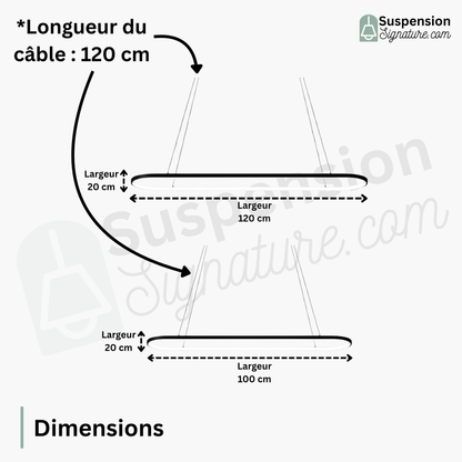 Suspension métal anneau ovale design moderne