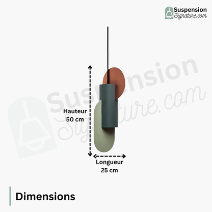 Suspension métal formes géométriques design scandinave