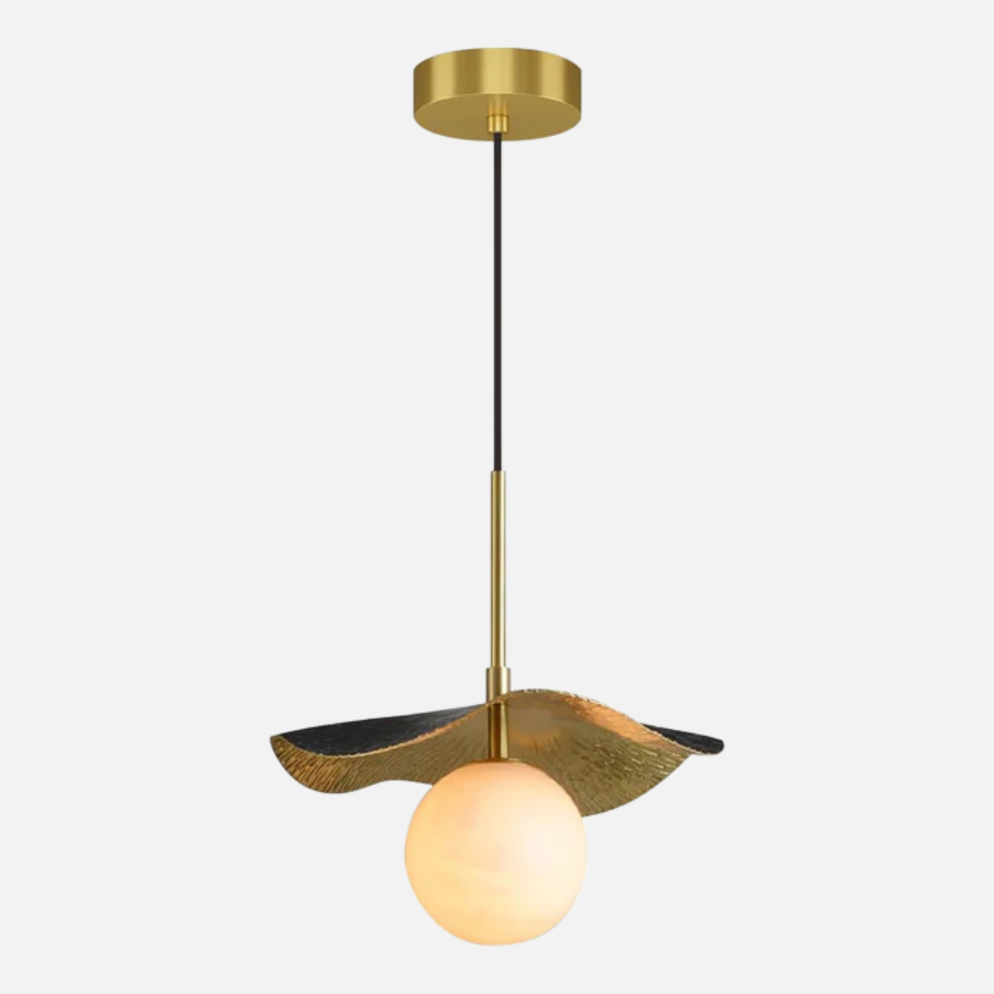 Suspension ondulée en cuivre boule en marbre