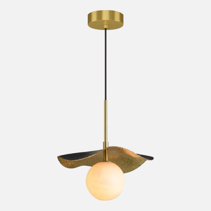 Suspension ondulée en cuivre boule en marbre